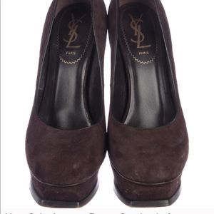 Yves Saint Laurent Brown Suede platform Pumps 36.5